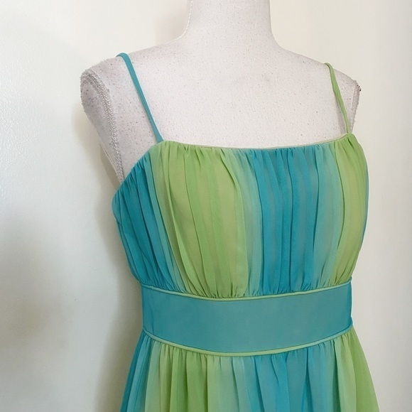 AFTER SIX TROPICAL OMBRE BRIDESMAID SLEEVELESS EMPIRE WAIST COLORFUL GOWN - 4 - Picture 5 of 10